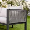 7-Piece Outdoor Aluminium & Rope Weave Modular Sectional Set in Light Grey