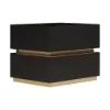 Lumio Black 2-Drawer LED Bedside Table with Charging Station