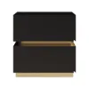 Lumio Black 2-Drawer LED Bedside Table with Charging Station