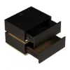 Lumio Black 2-Drawer LED Bedside Table with Charging Station