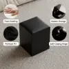 100 cm Lift-Top Foldable Black Coffee Table with 4 Stools & Storage