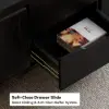 100 cm Lift-Top Foldable Black Coffee Table with 4 Stools & Storage