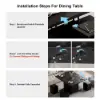 100 cm Lift-Top Foldable Black Coffee Table with 4 Stools & Storage