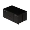 100 cm Lift-Top Foldable Black Coffee Table with 4 Stools & Storage