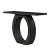 Modern 100 cm Black Console Table with Round Base for Entryway