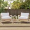Ropipe 470mm Round Outdoor Side Table with Storage Patio Weave Rope End Table in Khaki