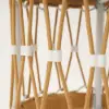 Ropipe 470mm Round Outdoor Side Table with Storage Patio Weave Rope End Table in Khaki