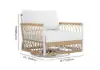 3 Pieces Aluminum & Weave Rope Outdoor Swivel Sofa Set with Side Table in Khaki for 2