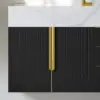 Aro 90 cm Floating Single Bathroom Vanity with Sink, Sintered Stone Top – Black – AUD-H0918