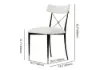 White Boucle Dining Chair Upholstered Cross Back Curved Side Chair