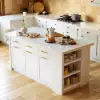 Modern 180 cm Sintered Stone Kitchen Island with Drawers & Cabinets, White