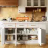Modern 180 cm Sintered Stone Kitchen Island with Drawers & Cabinets, White