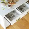Modern 180 cm Sintered Stone Kitchen Island with Drawers & Cabinets, White