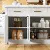 Modern 180 cm Sintered Stone Kitchen Island with Drawers & Cabinets, White