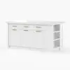Modern 180 cm Sintered Stone Kitchen Island with Drawers & Cabinets, White