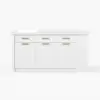 Modern 180 cm Sintered Stone Kitchen Island with Drawers & Cabinets, White