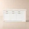 Modern 180 cm Sintered Stone Kitchen Island with Drawers & Cabinets, White