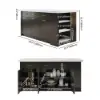 Modern 180 cm Sintered Stone Kitchen Island with Drawers & Cabinets, White & Black