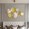 1200mm Gold Wall Decorative Mirror Set Creative Round Mirror Wall Hanging Decoration