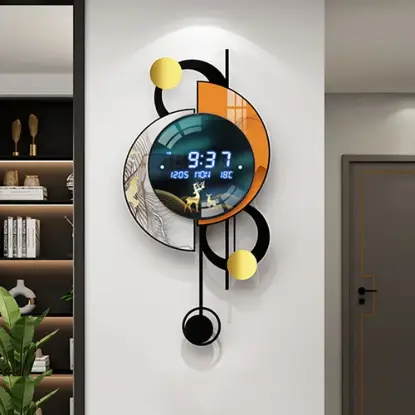 26" Silent Wall Clock with Voice-Activated & Dual Power Supply