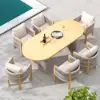 Costra 7-Piece Outdoor Rope Weave & Aluminum Extendable Dining Set with 6 Chairs in Ivory