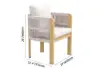 Costra 7-Piece Outdoor Rope Weave & Aluminum Extendable Dining Set with 6 Chairs in Ivory