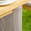 Costra 7-Piece Outdoor Rope Weave & Aluminum Extendable Dining Set with 6 Chairs in Ivory