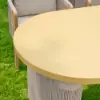 Costra 7-Piece Outdoor Rope Weave & Aluminum Extendable Dining Set with 6 Chairs in Ivory