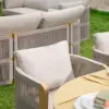 Costra 7-Piece Outdoor Rope Weave & Aluminum Extendable Dining Set with 6 Chairs in Ivory