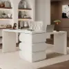 Humply Modern Minimalist Style L Shaped Desk Solid 150 cm Executive Office Desk