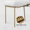 Linenic 4-Piece White Dining Chair Modern Cotton&Linen Upholstered Side Chair in Gold