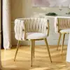 Sweave Off-White Velvet Dining Chair with Upholstered, 4 Pieces