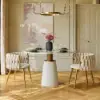 Sweave Off-White Velvet Dining Chair with Upholstered, 4 Pieces
