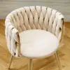 Sweave Off-White Velvet Dining Chair with Upholstered, 4 Pieces