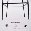 Linenic Light Grey PU Leather Bar Stool with Upholstered, 4 Pieces