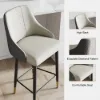 Diamic Grey PU Leather Counter Stool with Upholstered, 4 Pieces