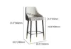 Diamic Grey PU Leather Counter Stool with Upholstered, 4 Pieces