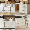 Modern Warm White Velvet Swivel Bar Stool with Adjustable Height, 4 Pieces