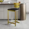 Modern 4-Piece PU Leather Black Counter Stools with Back Breakfast Kitchen Counter Stool
