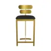 Modern 4-Piece PU Leather Black Counter Stools with Back Breakfast Kitchen Counter Stool