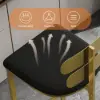 Modern 4-Piece PU Leather Black Counter Stools with Back Breakfast Kitchen Counter Stool