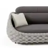 Picture of Cocaro 3 Seater Woven Outdoor Sofa Patio Couch in Gray Cushion & Pillow Included