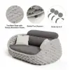 Picture of Cocaro 3 Seater Woven Outdoor Sofa Patio Couch in Gray Cushion & Pillow Included