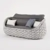 Picture of Cocaro 3 Seater Woven Outdoor Sofa Patio Couch in Gray Cushion & Pillow Included
