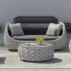 Cocaro 2-Seater Rope Woven Patio Loveseat with Removable Cushions