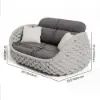Cocaro 2-Seater Rope Woven Patio Loveseat with Removable Cushions