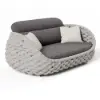 Cocaro 2-Seater Rope Woven Patio Loveseat with Removable Cushions
