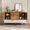 Wovent 1520mm Mid-Century Modern Walnut Sideboard Wood Kitchen Buffet with Storage