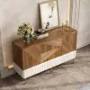 Wovent 1520mm Mid-Century Modern Walnut Sideboard Wood Kitchen Buffet with Storage