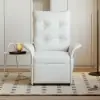 Leather Power Recliner Accent Chair with Side Pocket